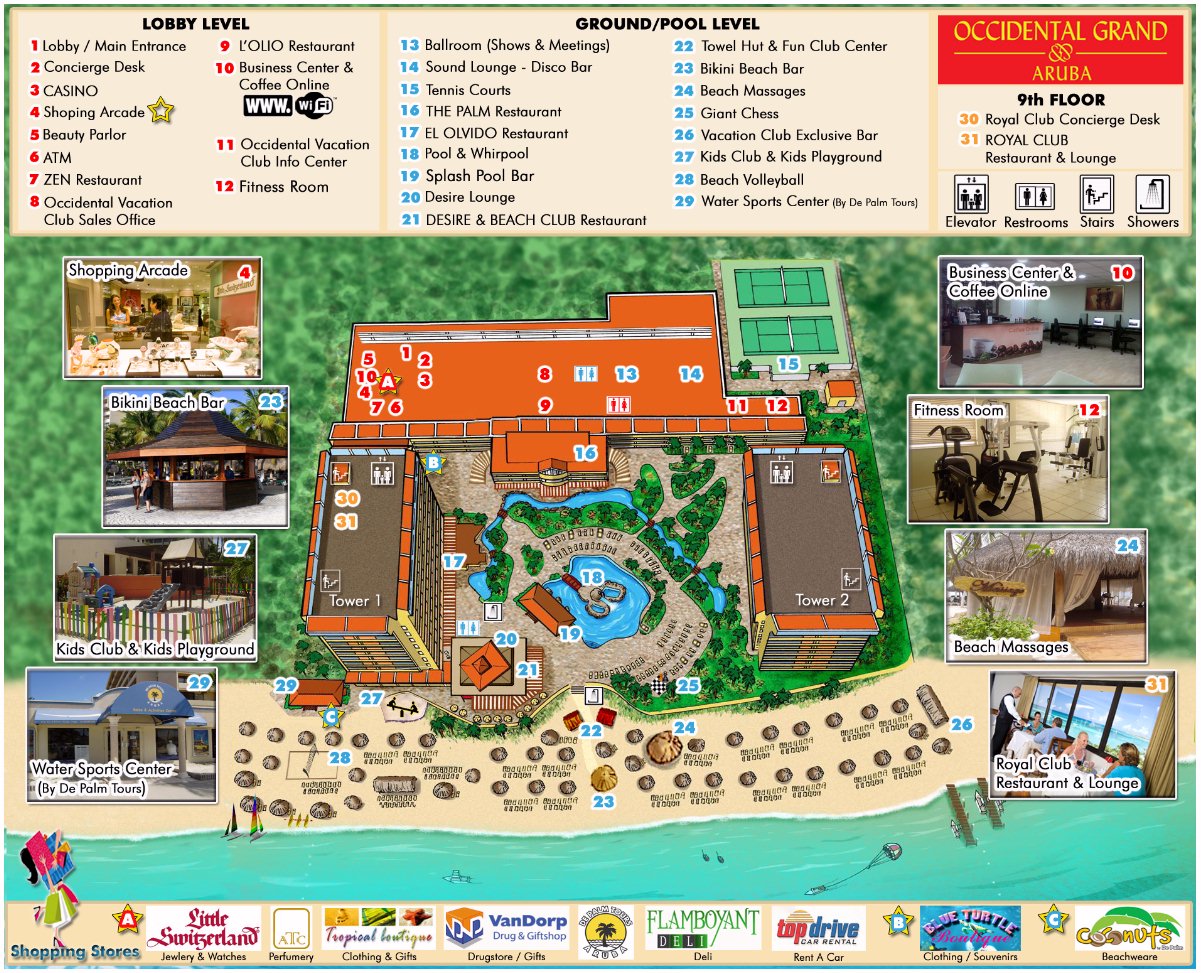 Resort Map Barcelo Aruba Aruba