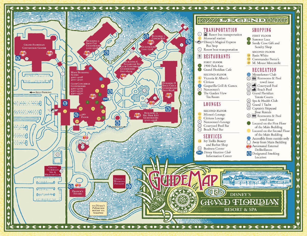 Resort Map Disney's Grand Floridian Resort & Spa Florida