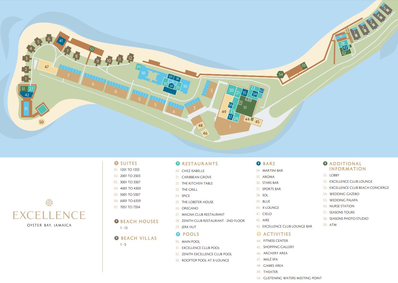 Resort Map Excellence Oyster Bay Montego Bay Jamaica