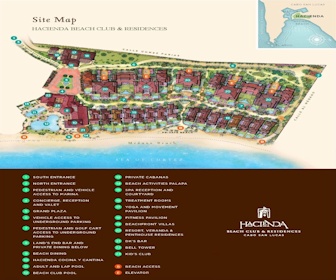 map hacienda residences club beach resort below resortsmaps loscabos