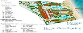 Ocean Coral Spring and Ocean Eden Bay Resort Map Layout