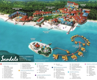 Sandals Royal Caribbean Resort and Private Island Map Layout