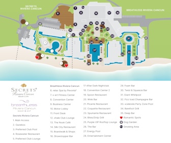 Secrets Riviera Cancun Resort & Spa Map Layout