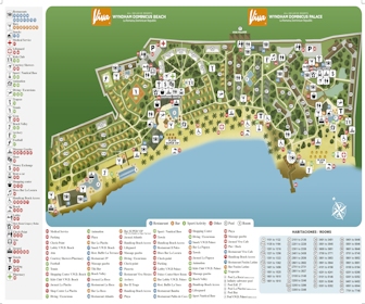 Viva Wyndham Dominicus Beach Resort and Viva Wyndham Dominicus Palace Map Layout