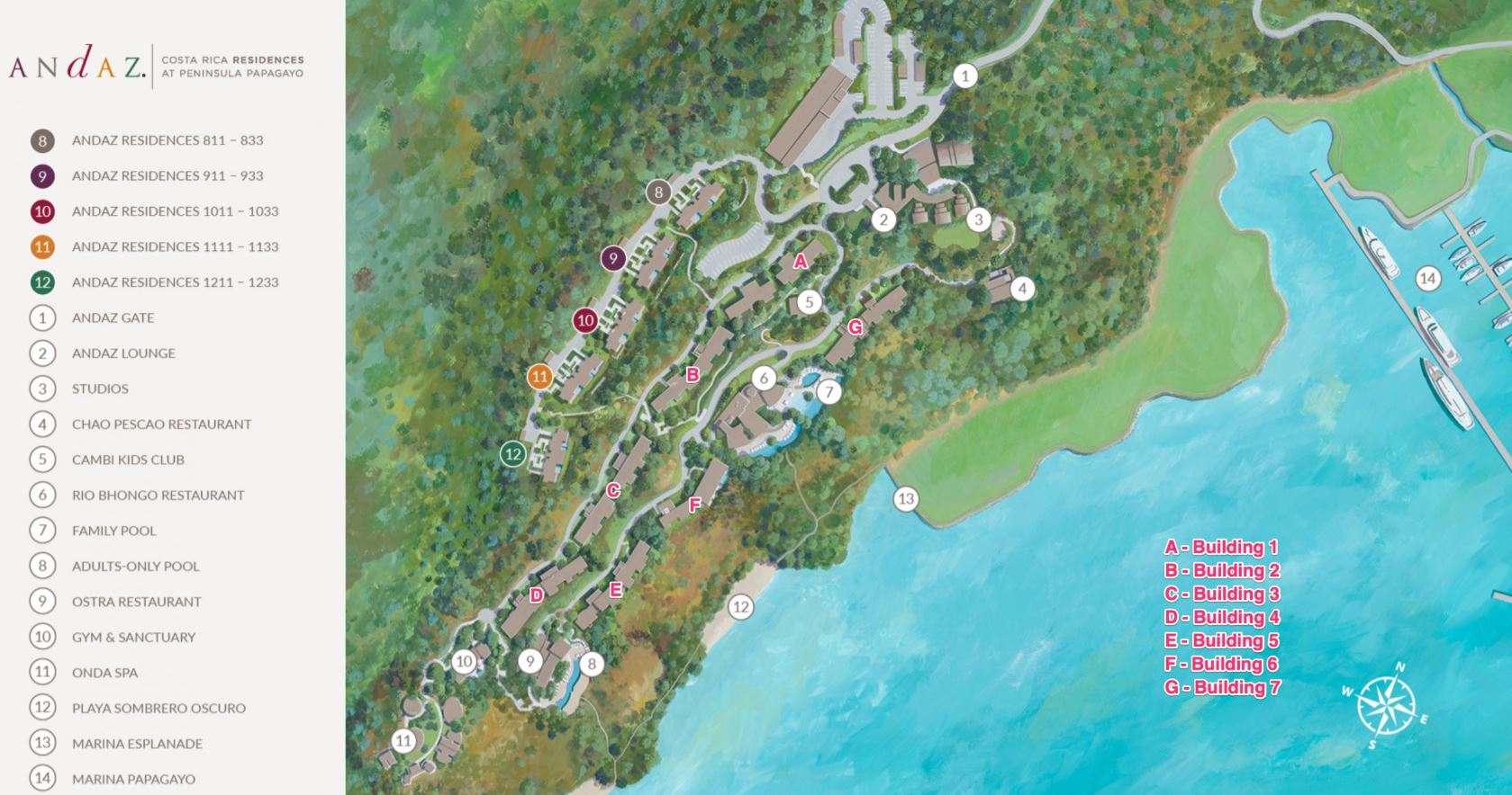 Resort Map Andaz Costa Rica Resort At Peninsula Papagayo Costa Rica