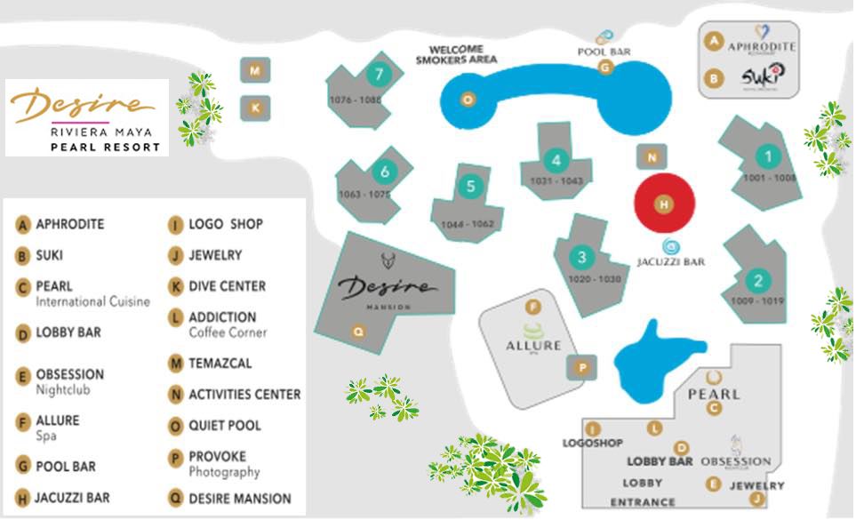 Property Map for the Desire Pearl Resort.