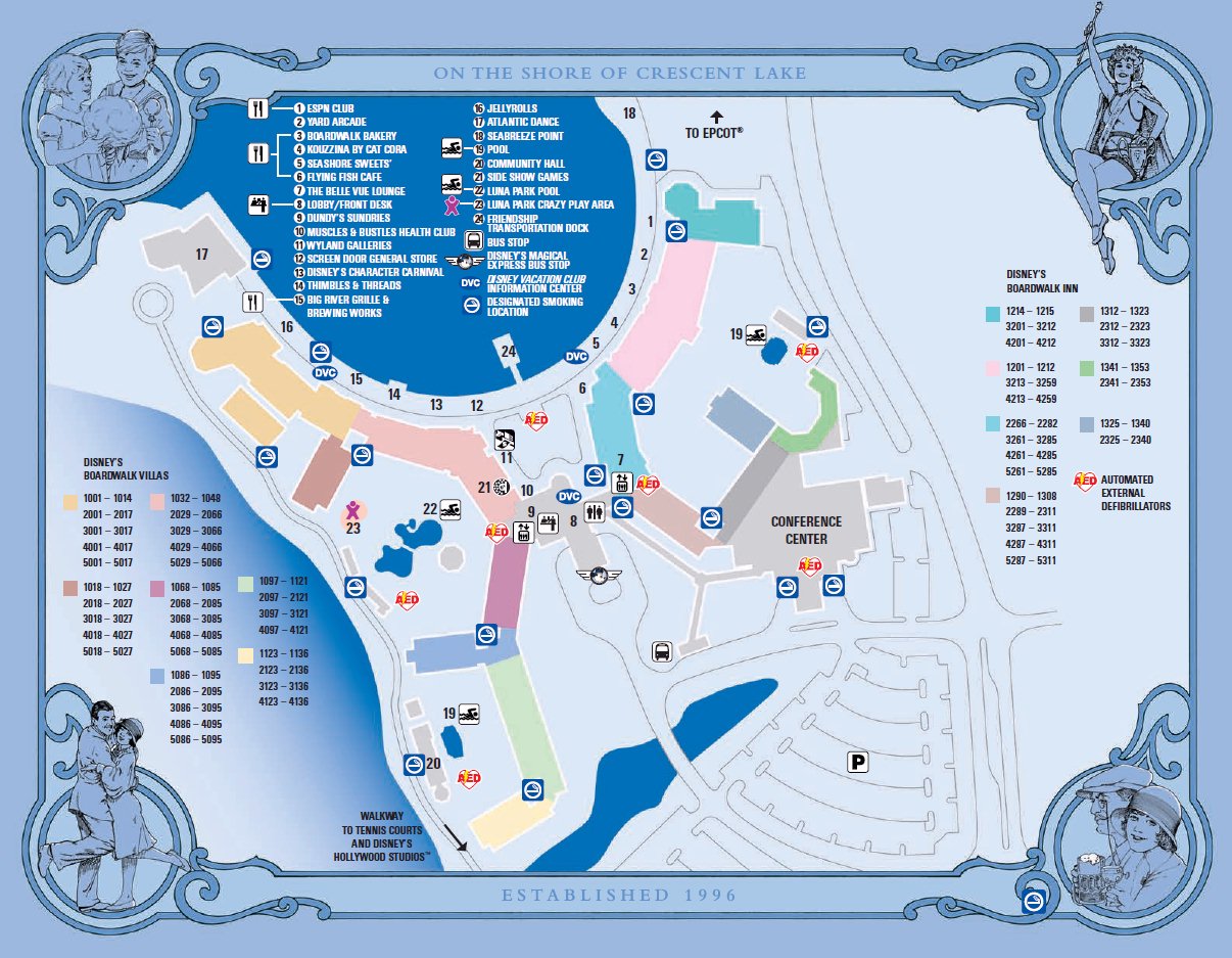 Map DisneyBoardwalkInn WDW 