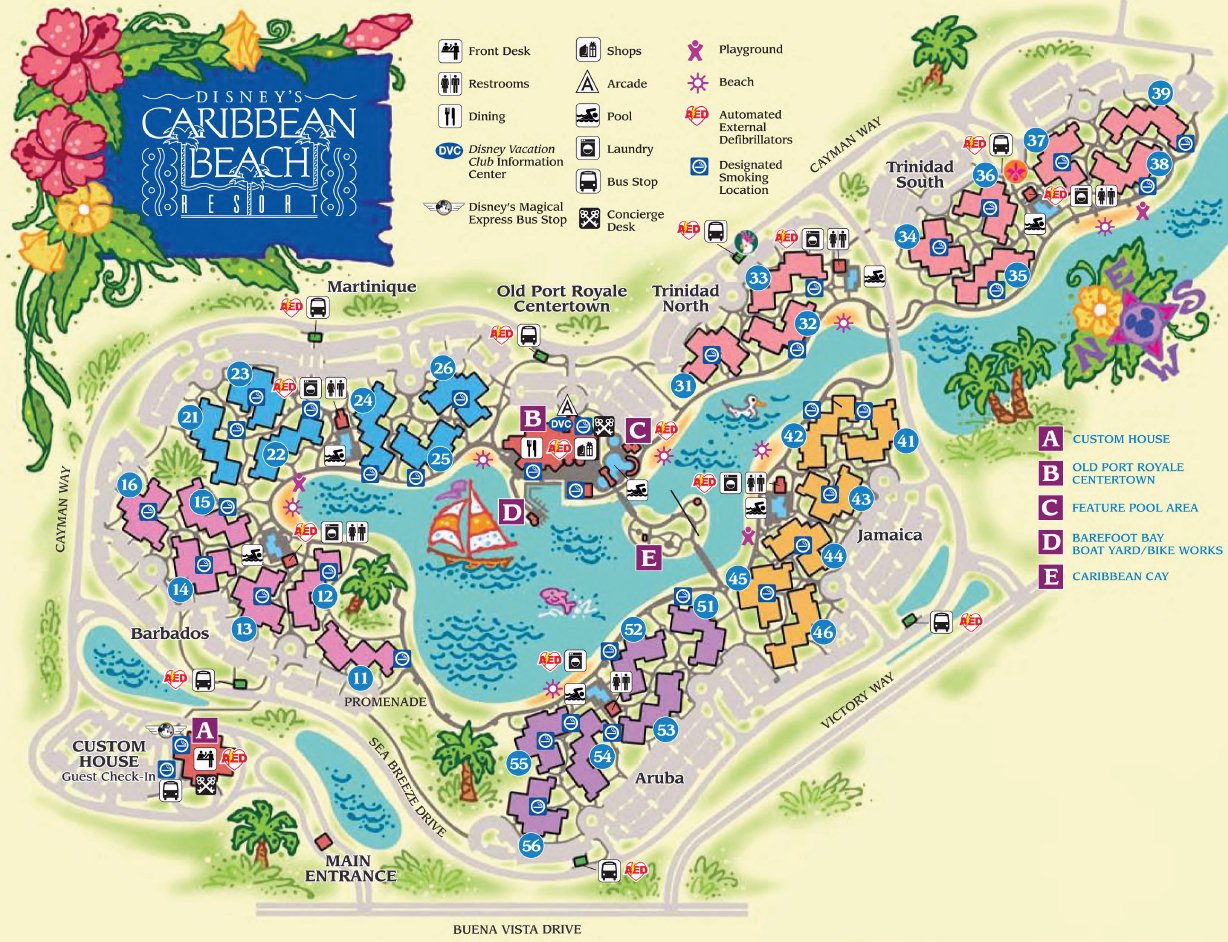 Caribbean beach map