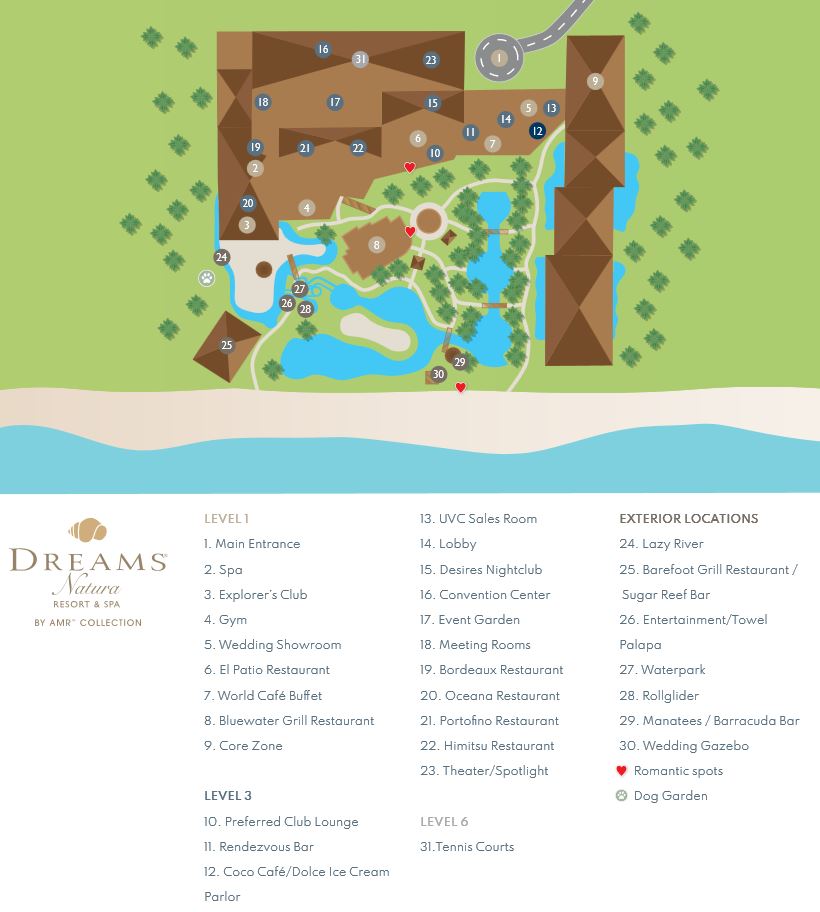 Resort Map Dreams Natura Resort And Spa Riviera Maya Mexico