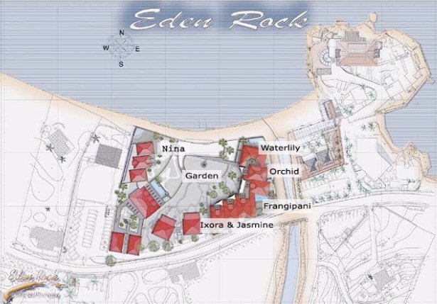 Resort Map, Eden Rock St.Barths