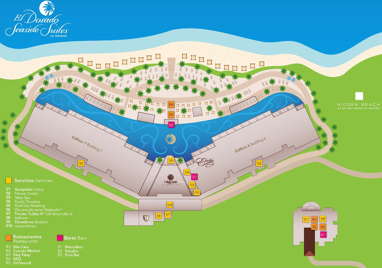 Resort Map El Dorado Seaside Suites, By Karisma Riviera Maya, Mexico ...