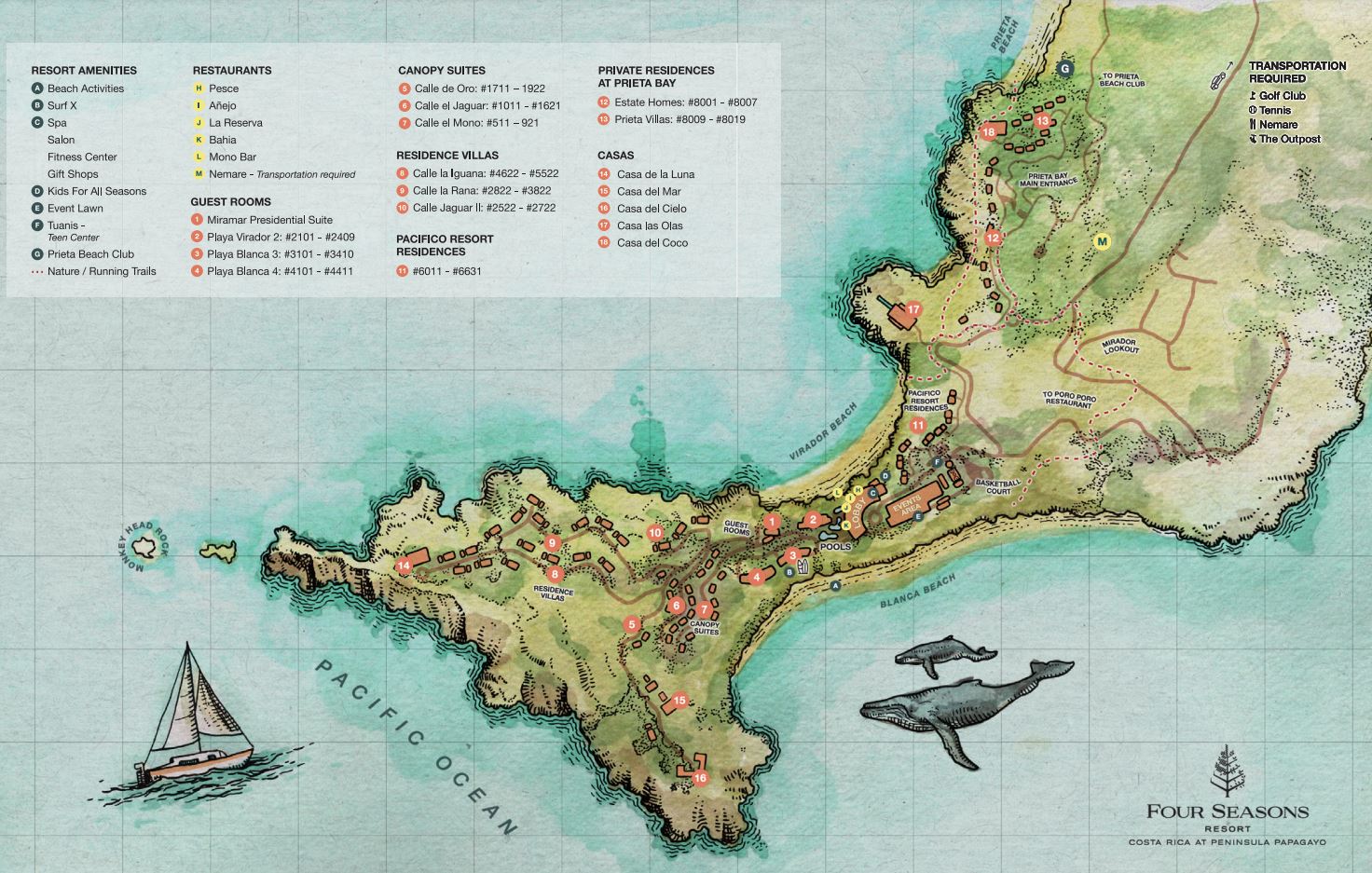 Resort Map | Four Seasons Resort Costa Rica at Peninsula Papagayo ...