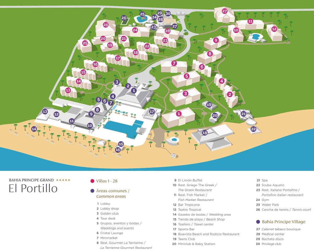 Resort Map Grand Bahia Principe El Portillo Samana D R