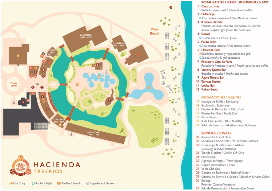 Resort Map | Hacienda Tres Rios Resort & Nature Park | Riviera Maya, Mexico