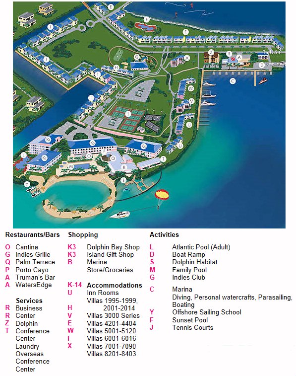 Resort Map | Hawks Cay | Florida