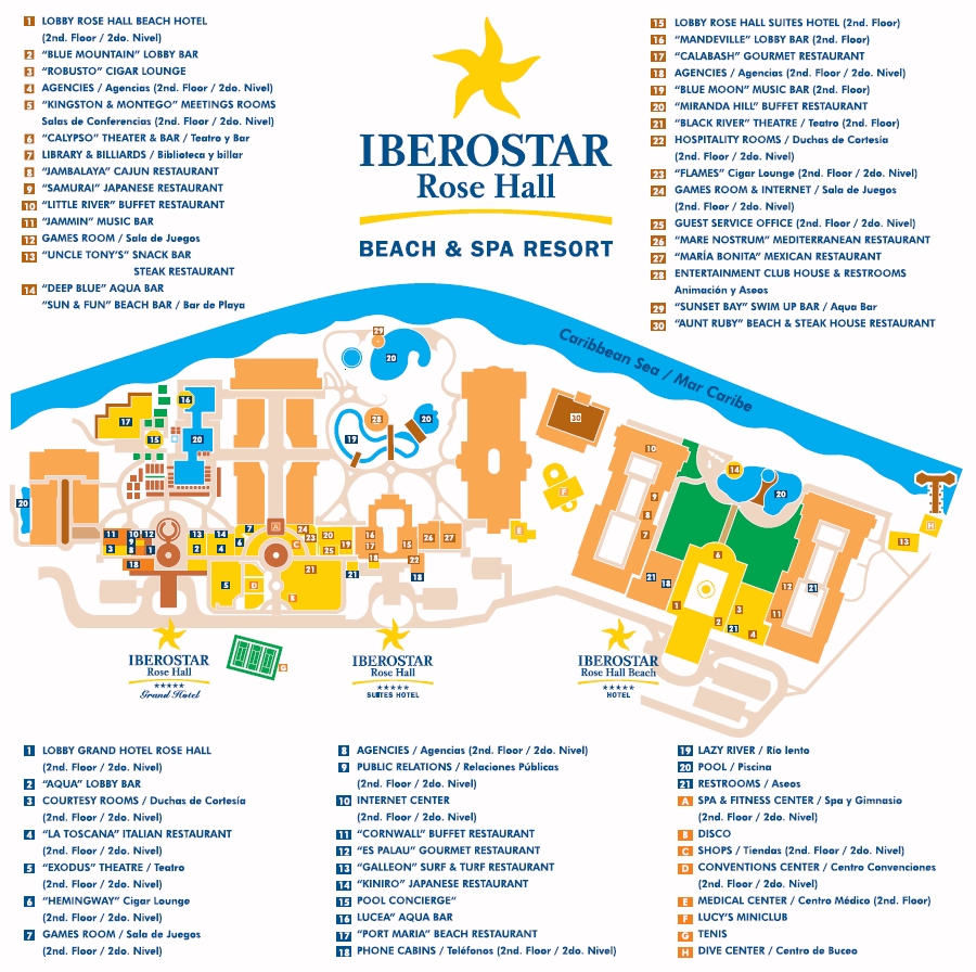 Property Map for the Iberostar Rose Hall Complex.