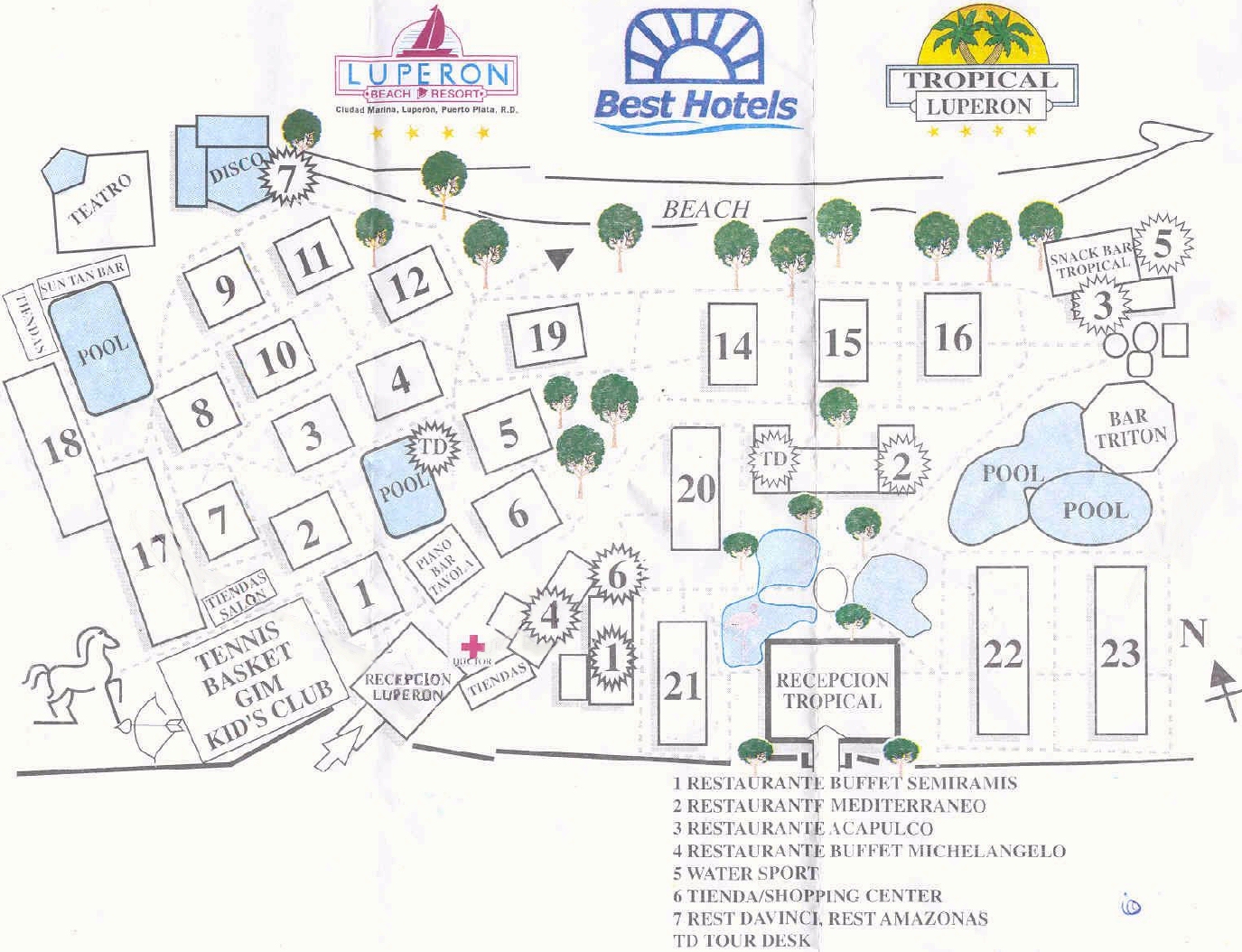 Property Map for the Luperon Beach Resort.