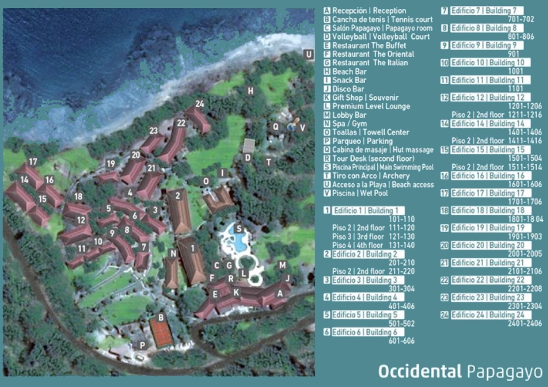 Resort Map Occidental Papagayo Costa Rica