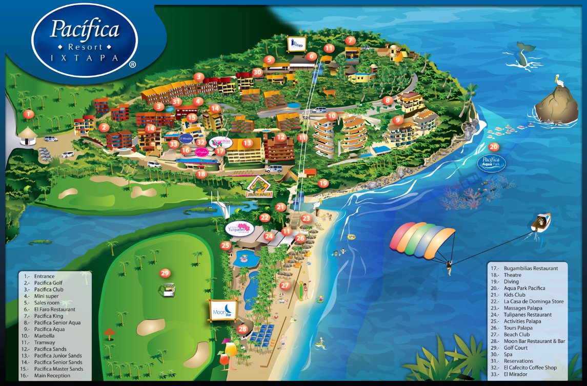 Resort Map | Pacifica Resort Ixtapa | Ixtapa, Mexico