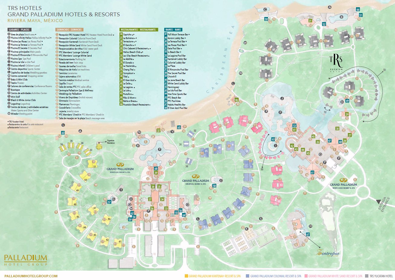 Property Map for the Palladium Resort.