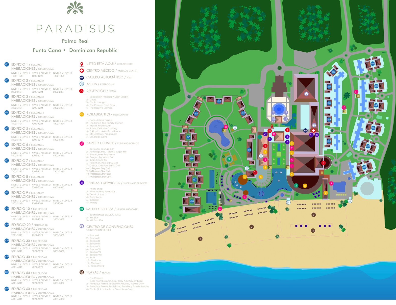 Resort Map | Paradisus Palma Real | Punta Cana, D.R.
