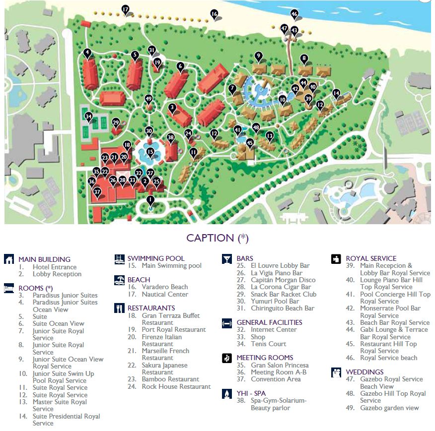 Paradisus Varadero Map