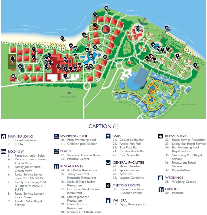 Resort Map | Paradisus Varadero | Varadero, Cuba