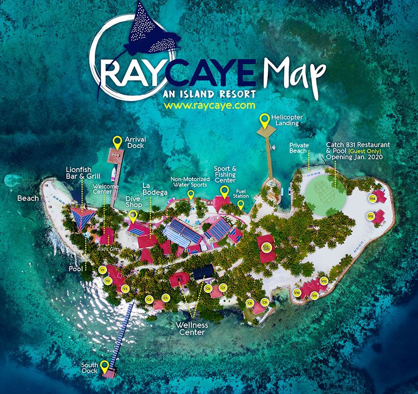 Resort Map  Ray Cay Island Resort  Belize