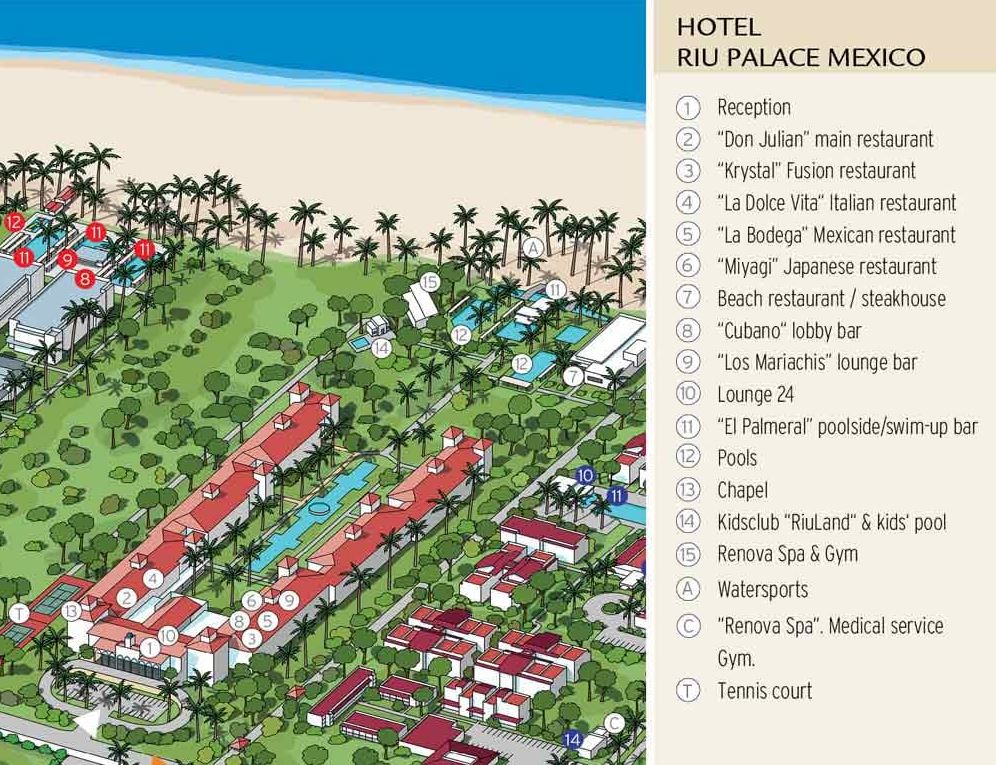 Resort Map | RIU Palace Mexico | Riviera Maya, Mexico