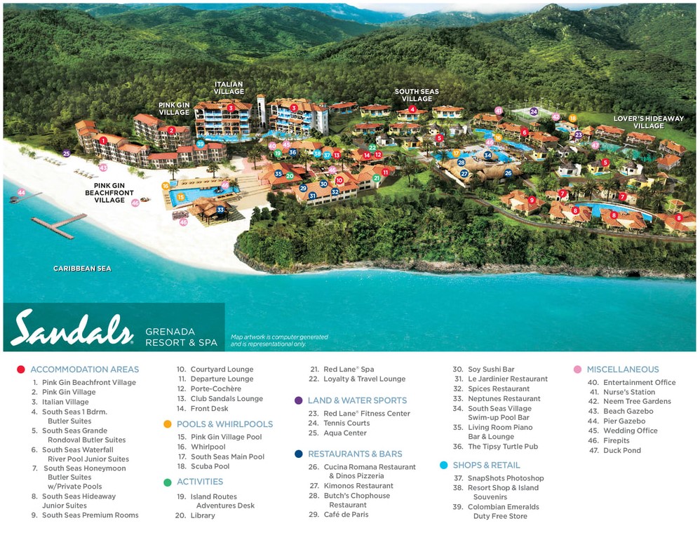 sandals barbados resort map