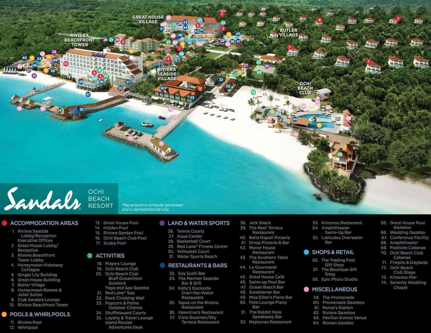 Sandals Jamaica Resorts Map - World Map