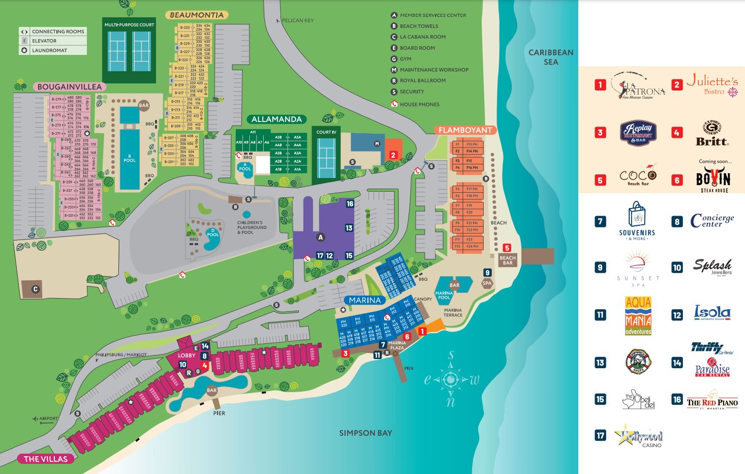 Resort Map | Simpson Bay Resort & Marina | St.Maarten