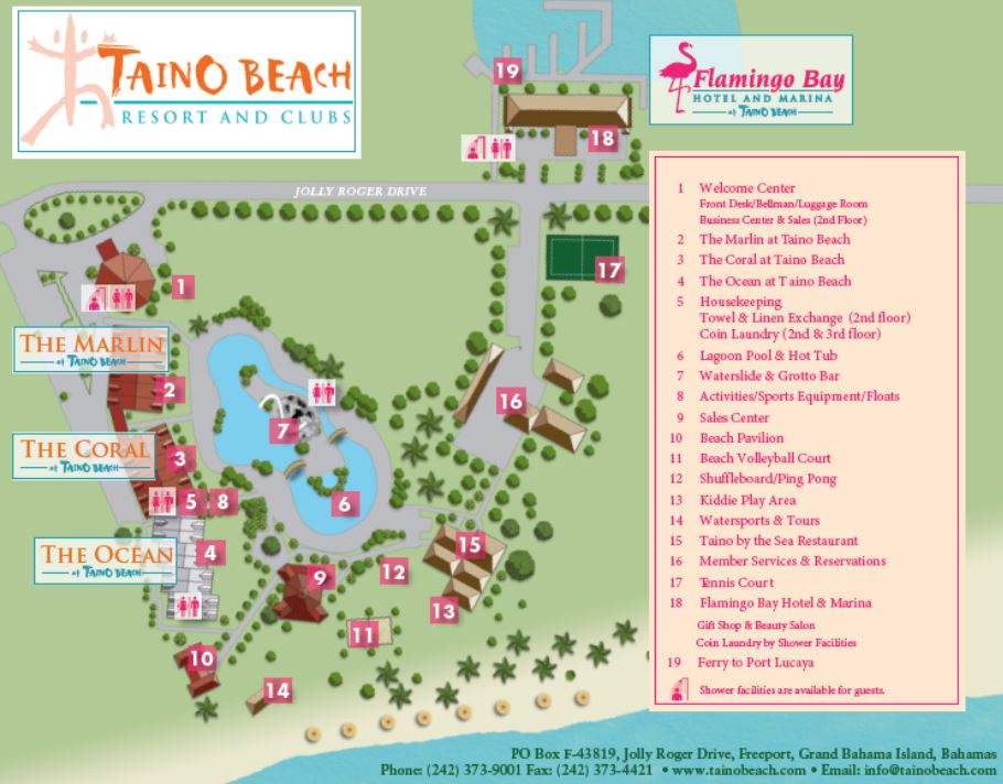 Resort Map Taino Beach Resort & Clubs / Flamingo Bay Hotel Bahamas