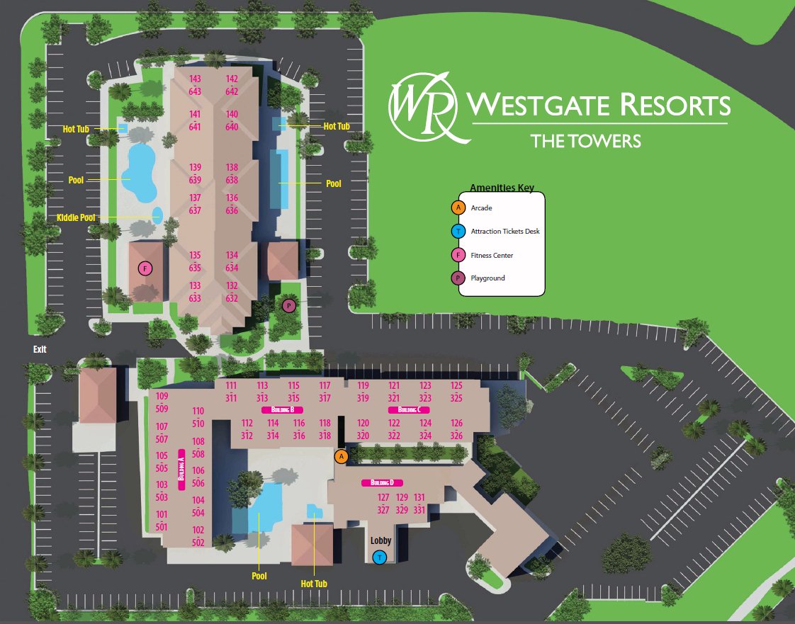 Resort Map Westgate Resorts The Towers Florida