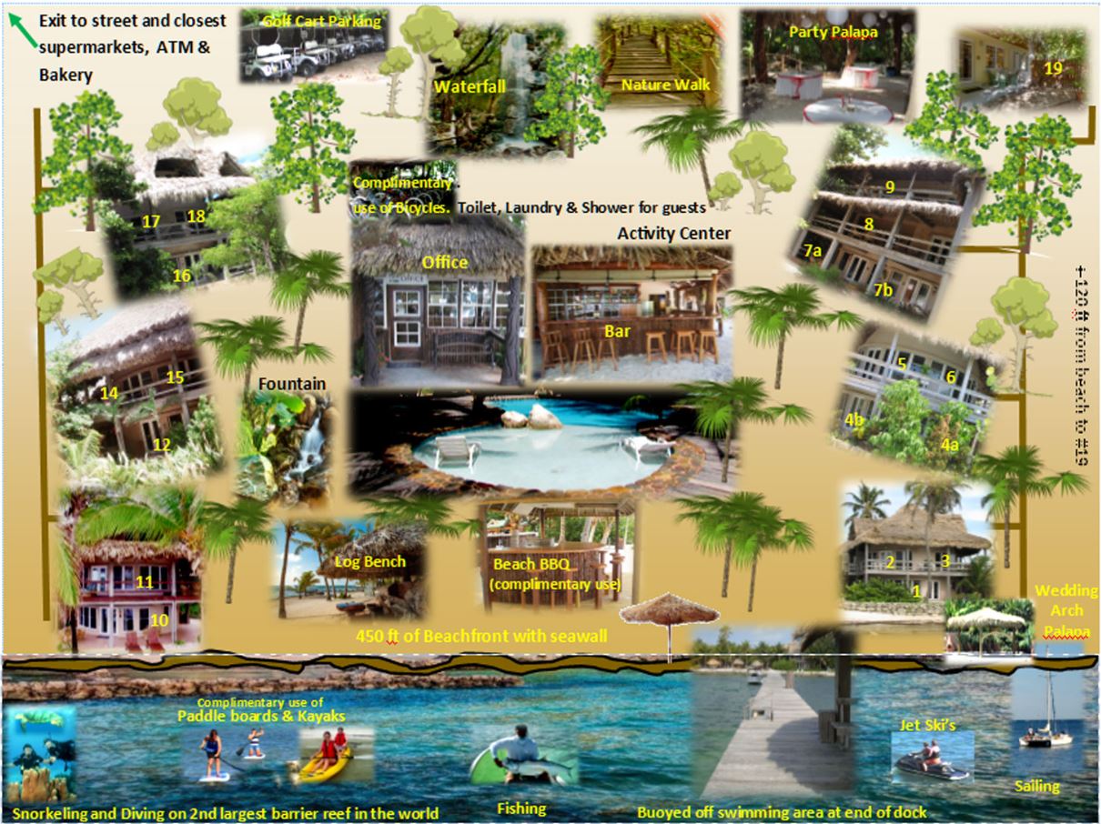 Resort Map  Xanadu Island Resort  Belize