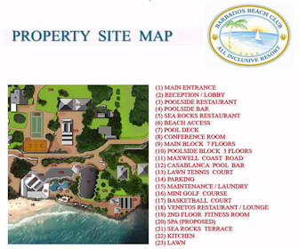 Barbados Beach Club Resort Map Layout