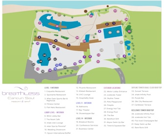 Breathless Cancun Soul Resort & Spa Map Layout