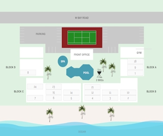 Casa Caribe Map Layout