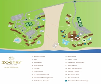 Zoetry Casa del Mar Los Cabos Resort Map Layout