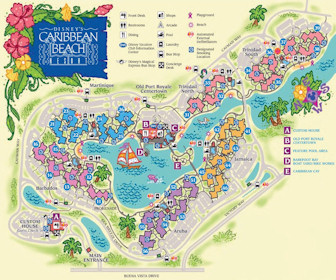 Disney's Caribbean Beach Resort Map Layout