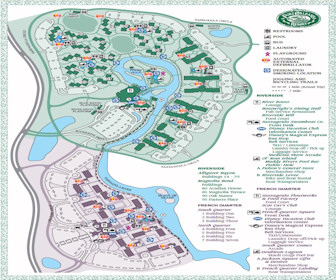 Disney's Port Orleans Resort and French Quarter Map Layout