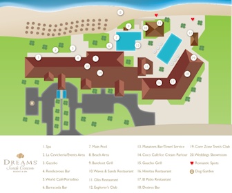 Dreams Sands Resort Map Layout