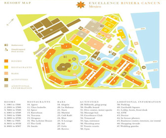 Excellence Riviera Cancun Resort Map Layout