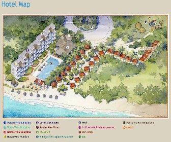 Petit Lafitte Beach Front Hotel & Bungalows Resort Map Layout