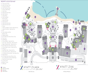 Hyatt Zilara and Ziva Rose Hall Resort Map Layout