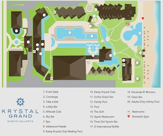 Krystal Grand Nuevo Vallarta Resort Map Layout