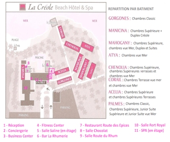 La Creole Beach Hotel & Spa Resort Map Layout