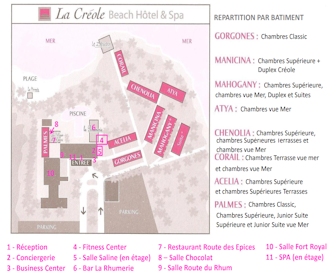 La Creole Beach Hotel & Spa Resort Map Layout