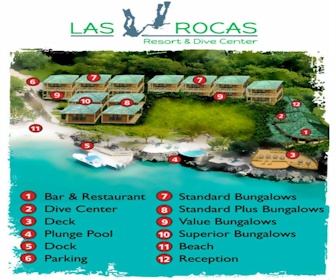 Las Rocas Resort & Dive Center Map Layout