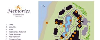 Memories Flamenco Beach Resort  Resort Map Layout